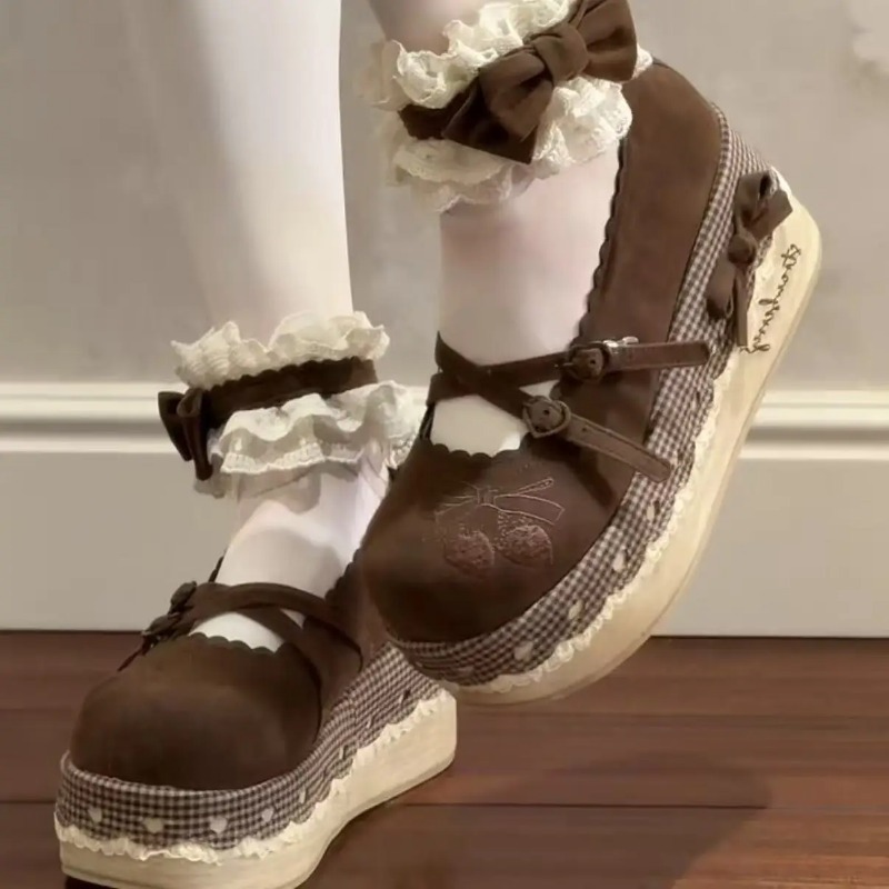 Embroidery Embellishments - Туфли-лодочки Лолита на высоком каблуке с