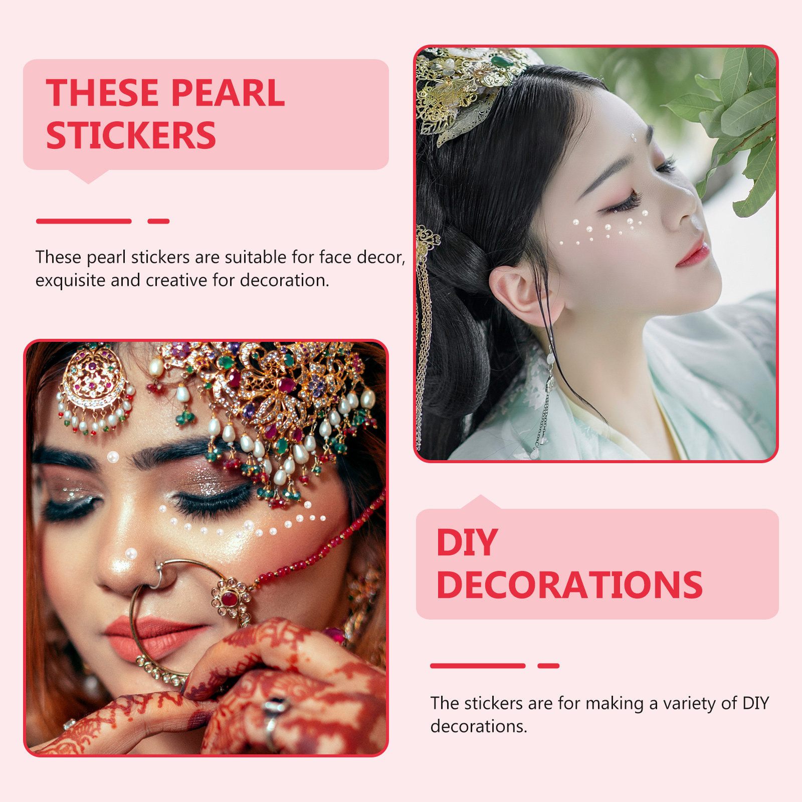 Craft Embellishment - 5 шт. жемчужные наклейки для лица,