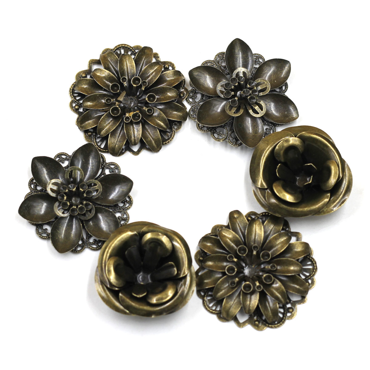 Craft Embellishment - 6 шт. украшения, комбинированные цветочные узоры,