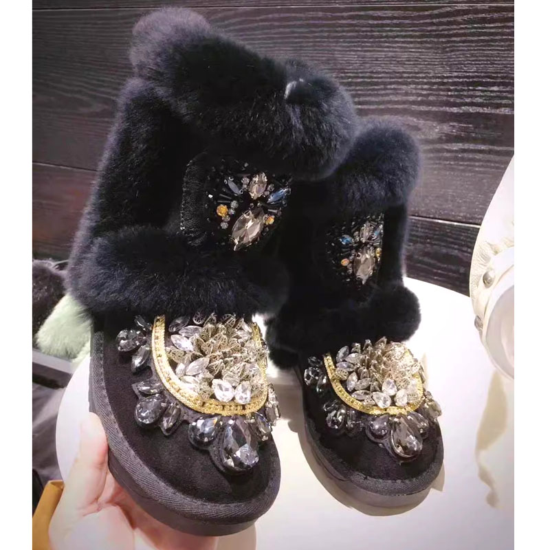 Зимние сапоги из кроличьего ме – обзор и цена Sew On Rhinestone