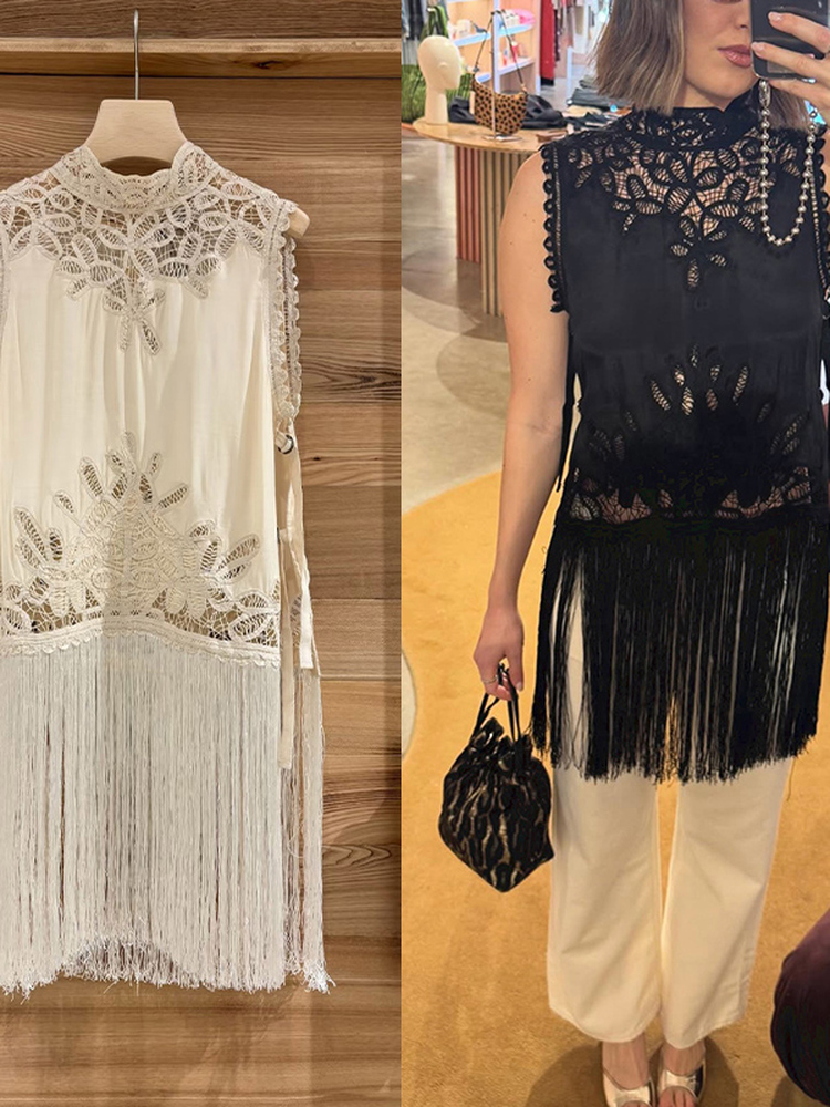 Женская блузка во французском  – обзор и цена Tassel Fringe Trim